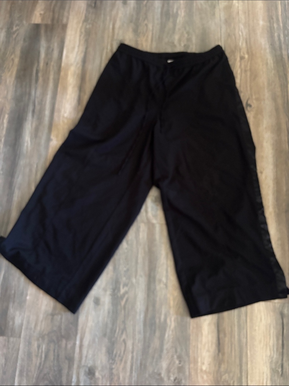 Women's Black Wide-Leg Track Pants